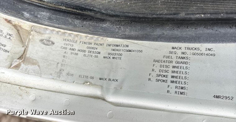 image for item DW7307 2006 Mack Granite CV713 dump truck