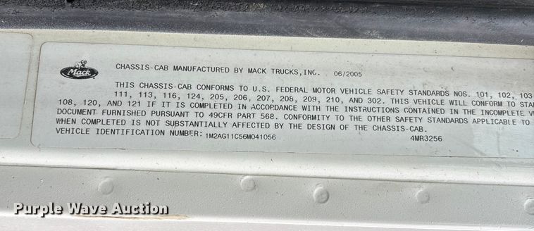 image for item DW7307 2006 Mack Granite CV713 dump truck