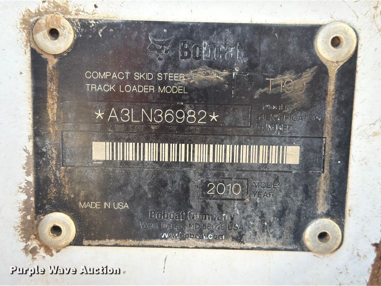 image for item DX5890 2010 Bobcat T190 tracked skid steer loader