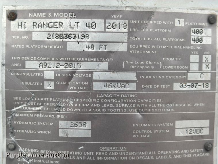 image for item DX5896 2018 Ford F550 Super Duty Crew Cab bucket truck