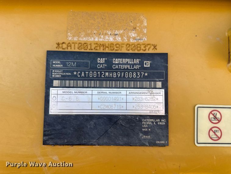 image for item DY8364 2010 Caterpillar 12M motor grader