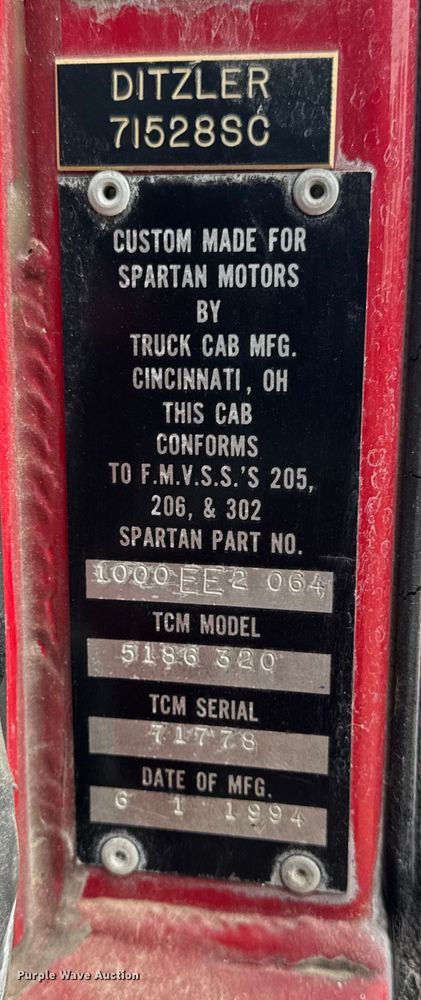 image for item EA2013 1995 Spartan fire truck