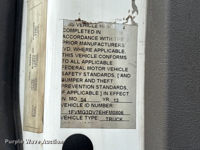 image for item EA2014 2014 Freightliner 114SD crane truck