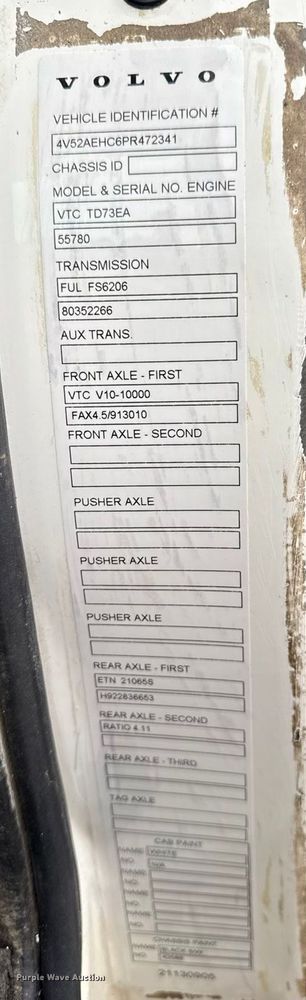 image for item EA2108 1993 Volvo FE box truck