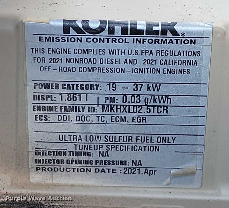 image for item EA2751 2022 Sullivan Palatek D185PKR air compressor