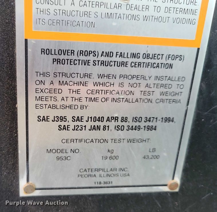 image for item EA2755 1998 Caterpillar 953C 