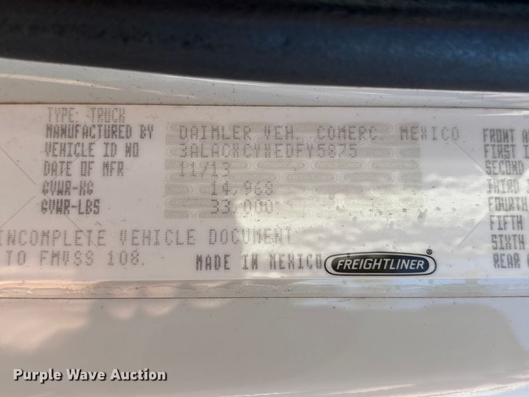 image for item EA6983 2014 Freightliner Business Class M2 utility / service truck