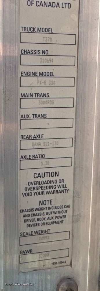 image for item EA6986 2012 Kenworth T370 utility / service truck