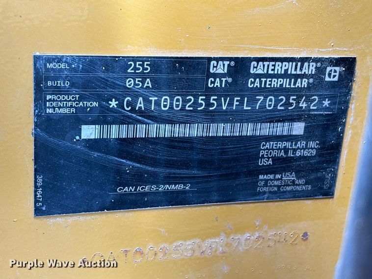 image for item EA7087 2024 Caterpillar 255 tracked skid steer loader