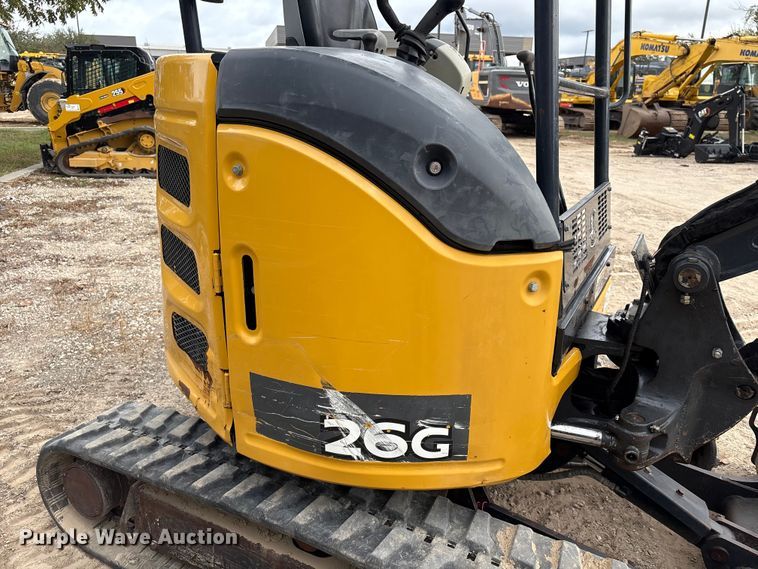 image for item EA7101 2018 John Deere 26G mini excavator