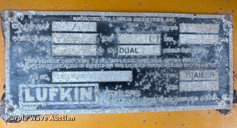 image for item EA7107 1991 Lufkin TD-25 end dump trailer