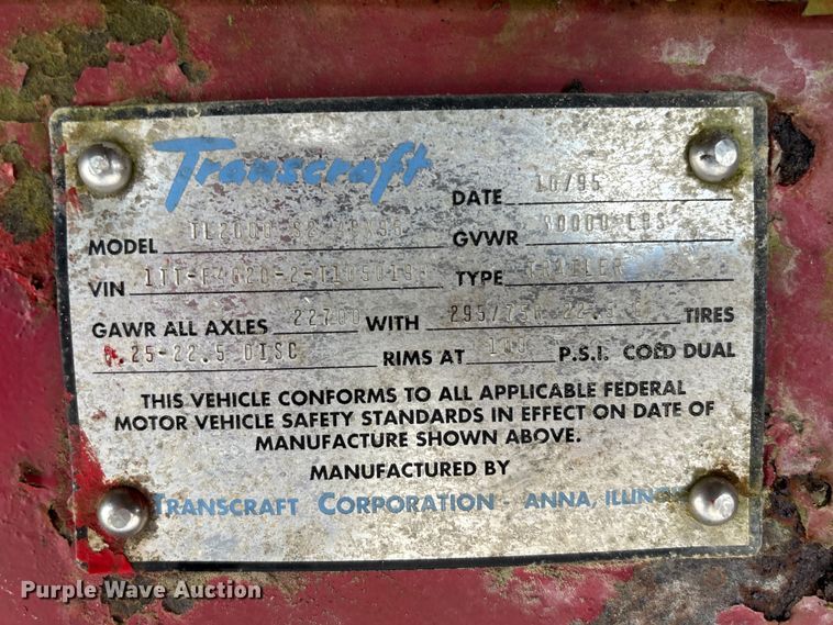 image for item EA7108 1996 Transcraft TL2000 S2 flatbed trailer