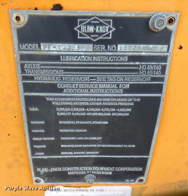 image for item EA7109 1997 Blaw-Knox PF-150 paver