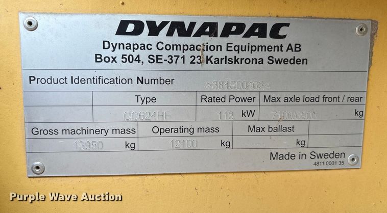 image for item EA7113 Dynapac CC624HF double drum vibratory roller