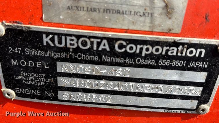 image for item EA7746 2022 Kubota KX080-4 mini excavator
