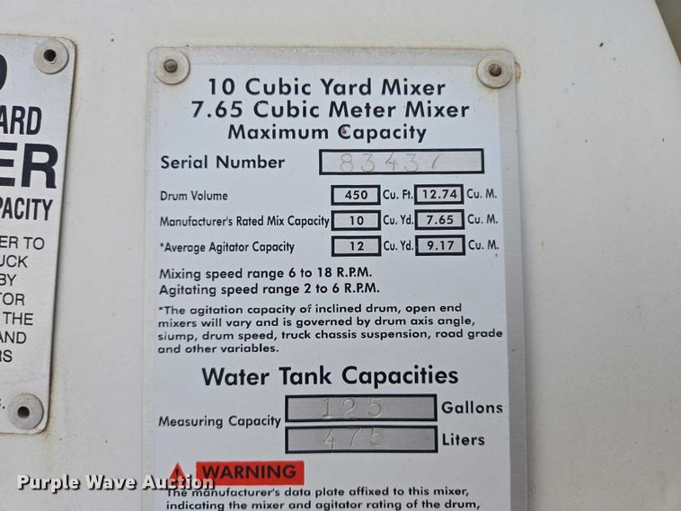 image for item EB1153 2007 Sterling L8500 ready mix truck