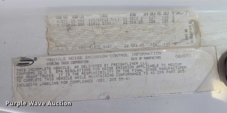 image for item EB1153 2007 Sterling L8500 ready mix truck