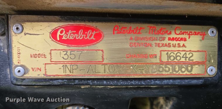 image for item EB1154 2000 Peterbilt 357 ready mix truck