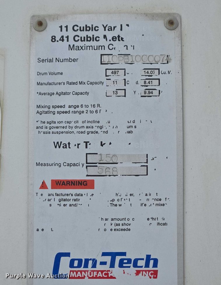 image for item EB1155 2011 Kenworth W900 ready mix truck