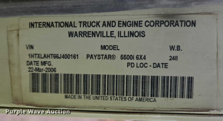 image for item EB1156 2006 International PayStar 5500i ready mix truck