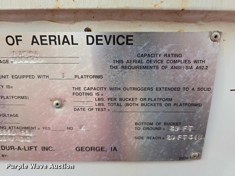 image for item EB1161 1996 Ford F350 XL bucket truck