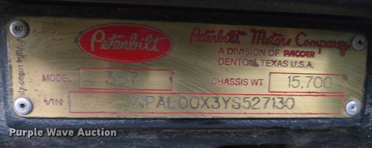 image for item EB1189 2000 Peterbilt 357 ready mix truck