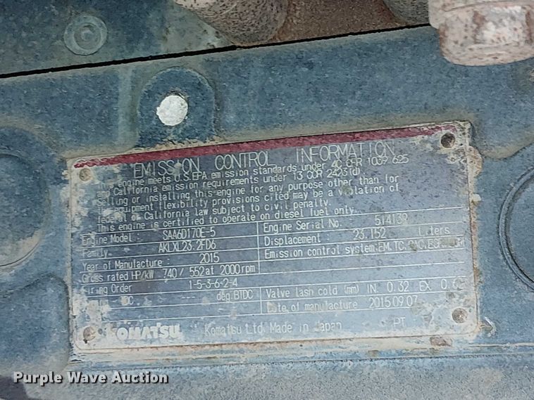 image for item EC1227 2015 Komatsu HD605-7E0 haul truck