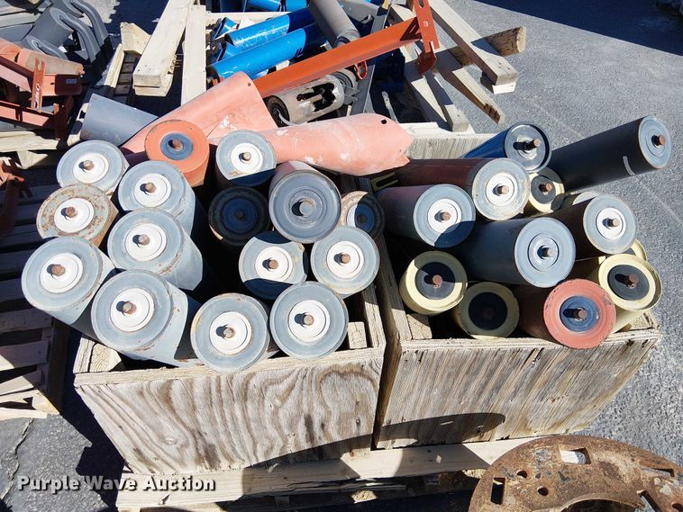 image for item EC1263 (10) pallets of conveyor rollers and parts