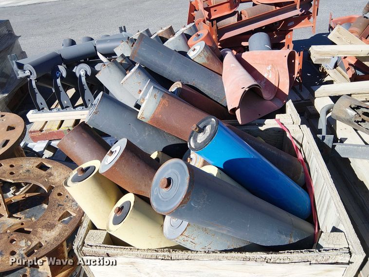 image for item EC1263 (10) pallets of conveyor rollers and parts