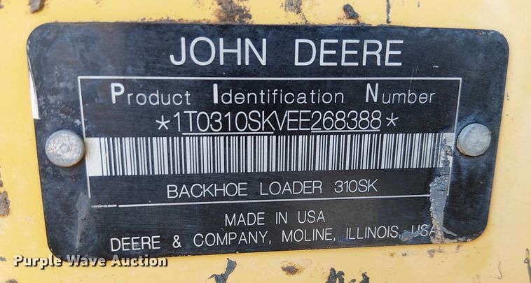 image for item EC1325 2014 John Deere 310SK backhoe