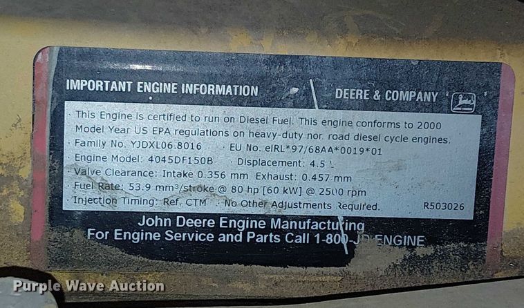 image for item EC1349 Sullair 85HDPQ-JD air compressor