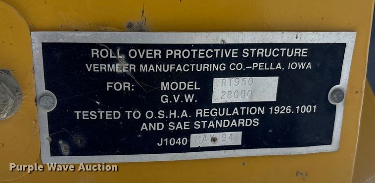 image for item EC8131 2007 Vermeer RT950 vibratory cable plow