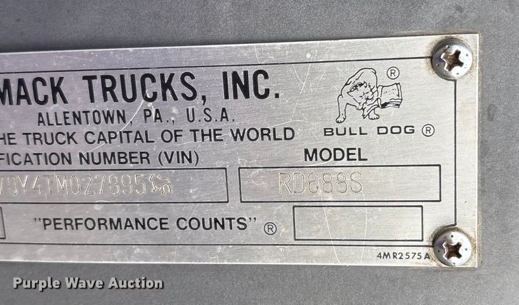 image for item EC8135 1996 Mack RD688S crane truck