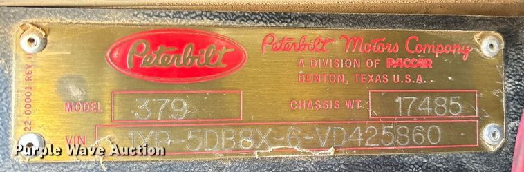 image for item ED2252 1997 Peterbilt 379 dump truck