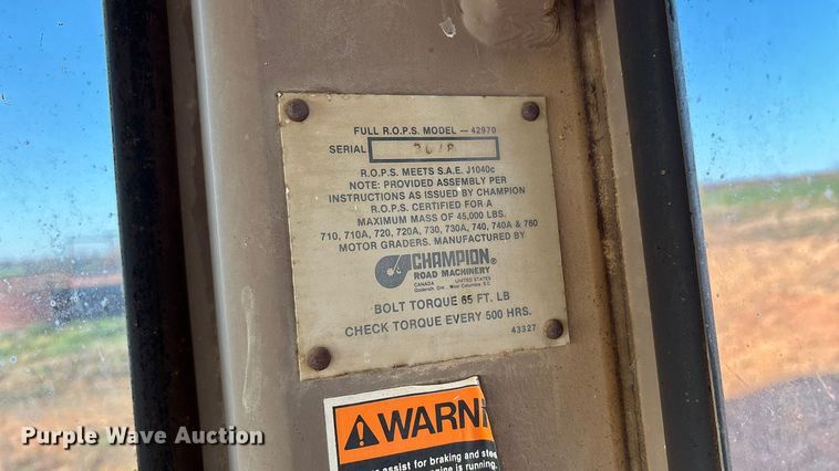 image for item ED2393 1988 Champion 710A motor grader