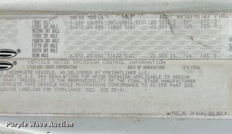 image for item ED2402 2007 Sterling L-Line dump truck