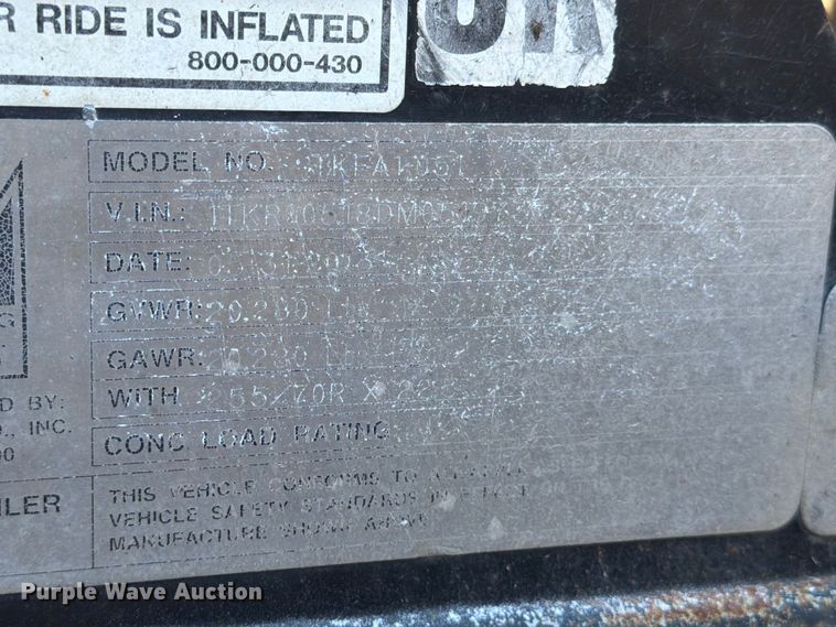 image for item ED4993 2013 Trail King TK110HDG lowboy equipment trailer