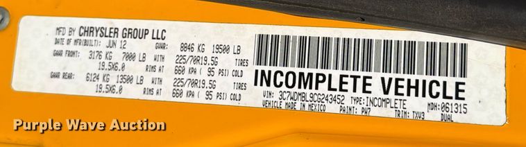 image for item ED4996 2012 Dodge Ram 5500 utility / service truck