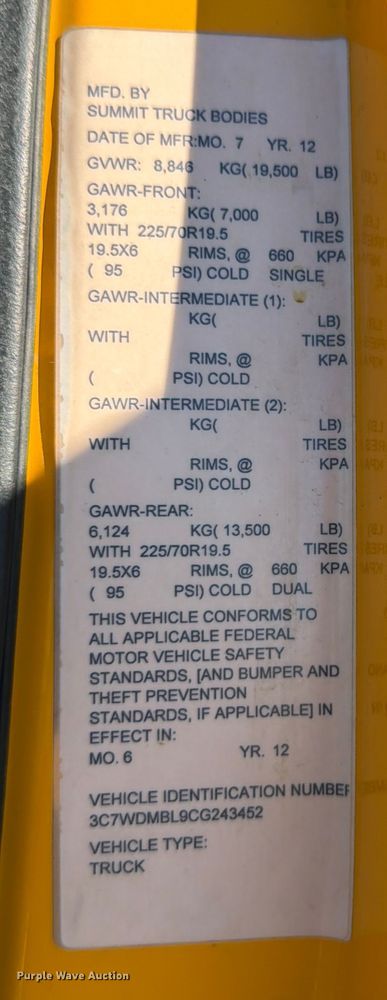 image for item ED4996 2012 Dodge Ram 5500 utility / service truck