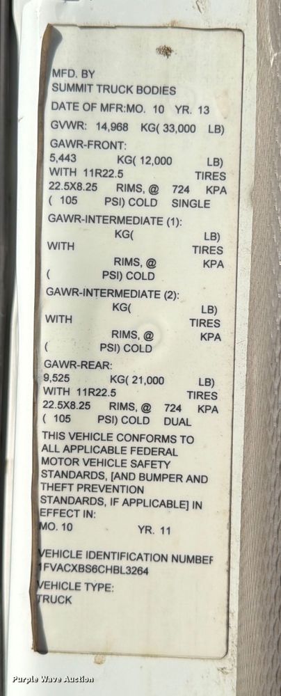 image for item ED4997 2012 Freightliner Business Class M2 utility / service truck