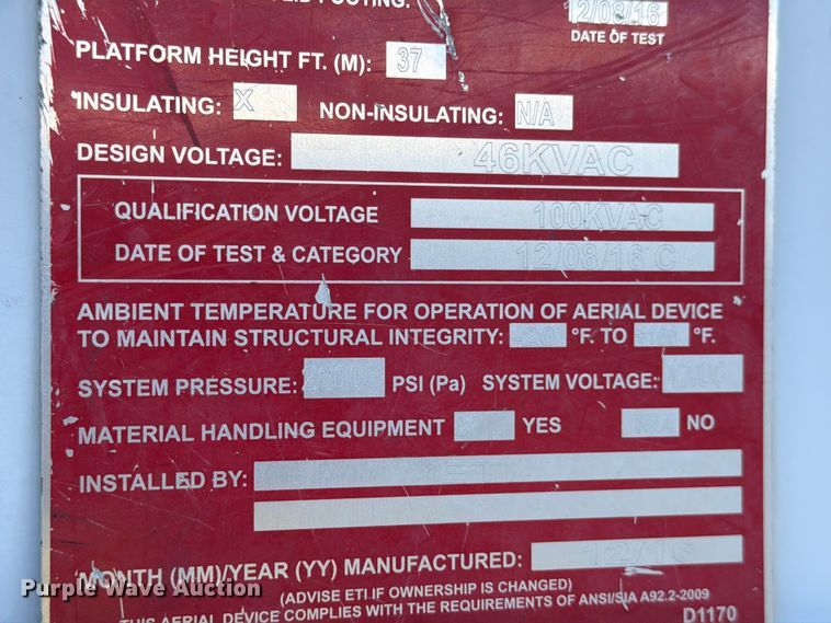 image for item ED5003 2016 Ford F550 bucket truck