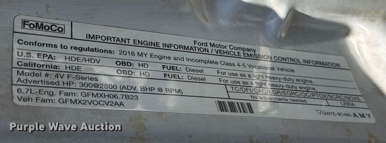 image for item ED5003 2016 Ford F550 bucket truck