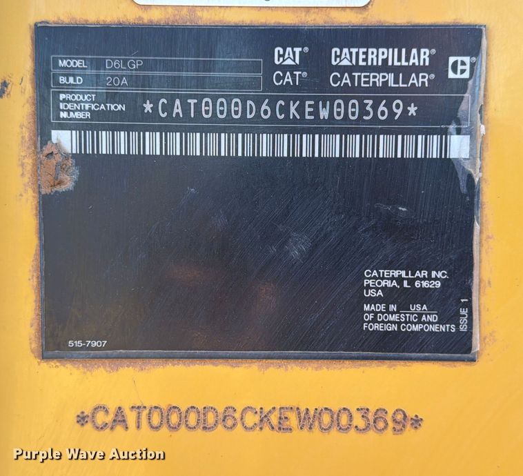 image for item ED5004 2019 Caterpillar D6 LGP dozer