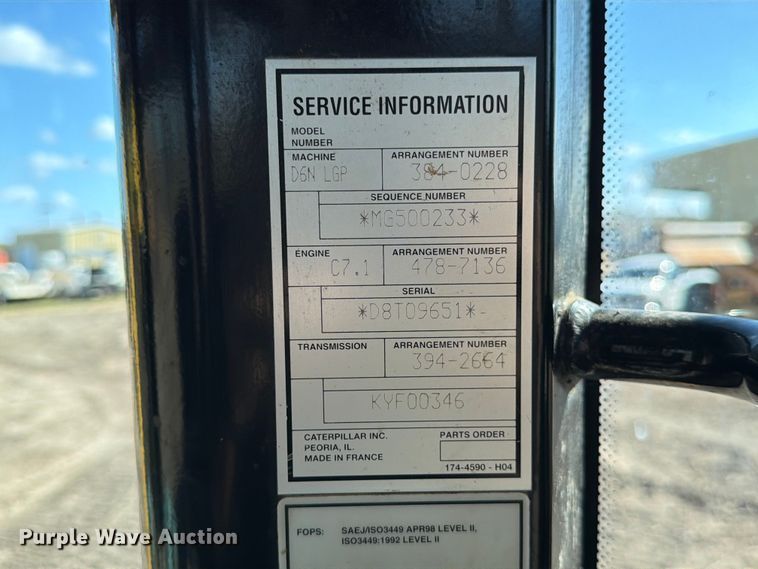 image for item ED5007 2016 Caterpillar D6N LGP dozer