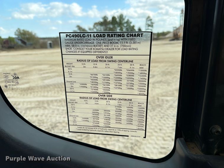 image for item ED5008 2016 Komatsu PC490LC-11 excavator