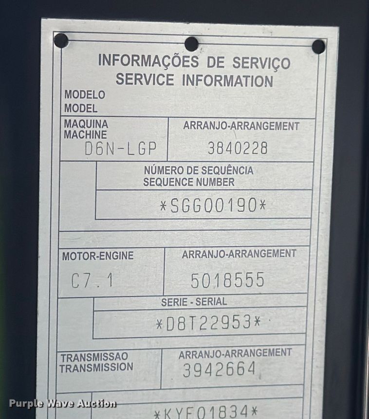 image for item ED5011 2017 Caterpillar D6N LGP dozer