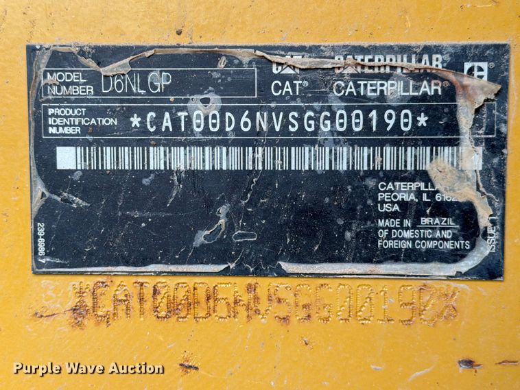 image for item ED5011 2017 Caterpillar D6N LGP dozer