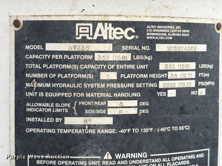 image for item ED5032 2011 Ford F450 Super Duty bucket truck