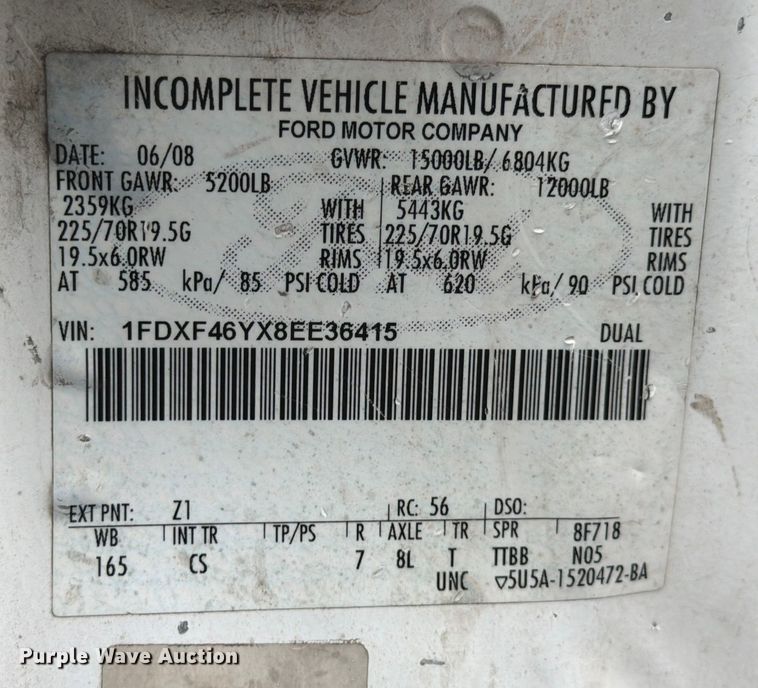 image for item ED5955 2008 Ford F450 Super Duty bucket truck