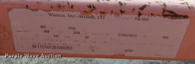 image for item EE4949 2005 Wanco WTSP arrow board trailer